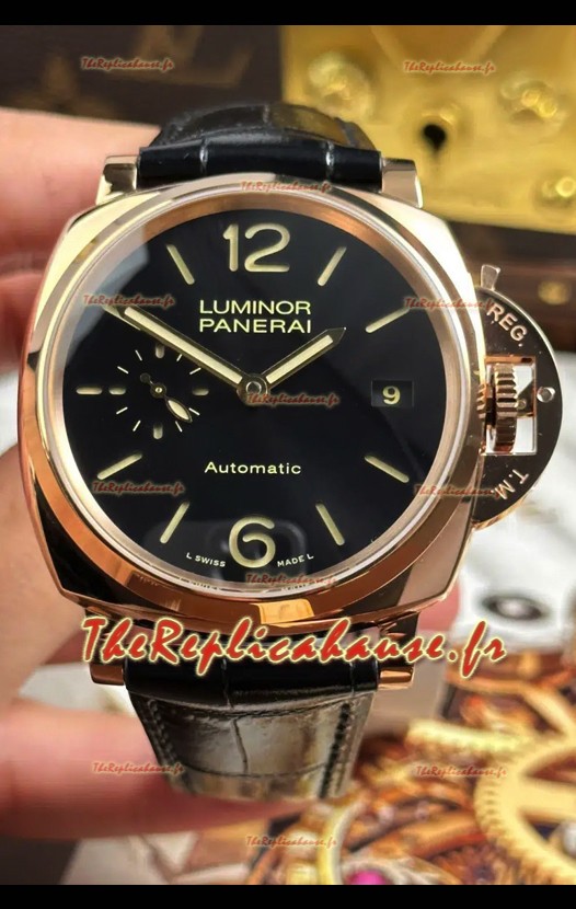 Montre Panerai Luminor Due PAM908 38 mm en or rose, réplique parfaite