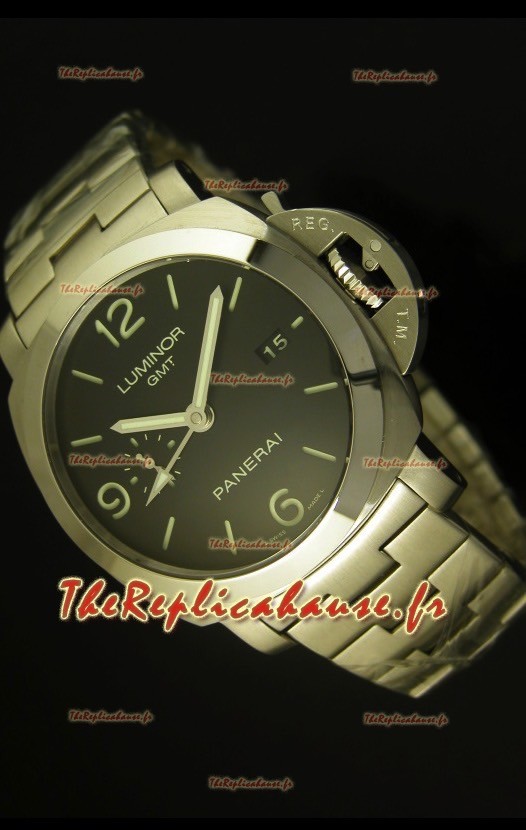 Panerai Luminor GMT PAM320 avec mouvement P.9001 - Réplique de montre ultime 1:1