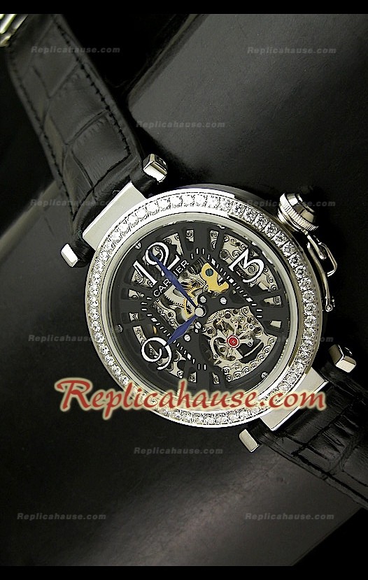 Cartier Pasha Skeleton Montre Femmes de Cadran avec Bracelet Marron