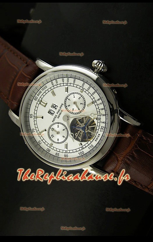 Patek Philippe Complications Tourbillon Reproduction Montre Japonaise en Acier