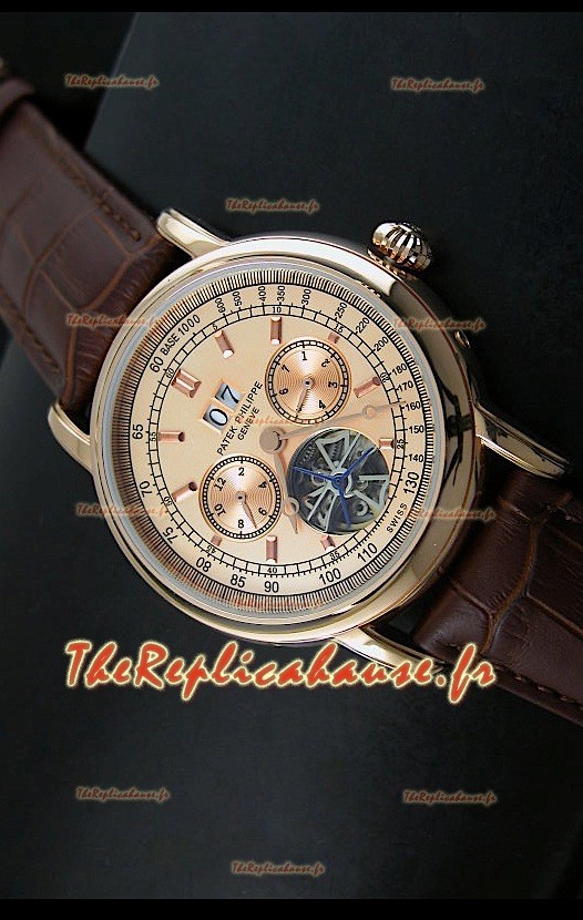 Patek Philippe Complications Tourbillon Reproduction Montre Japonaise en Acier