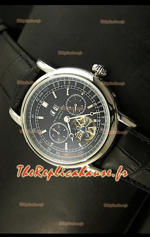 Patek Philippe Complications Tourbillon Reproduction Montre Japonaise en Acier