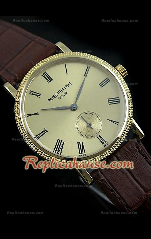 Patek Philippe Calatrava Japanese Replica Montre avec Cadran en Or