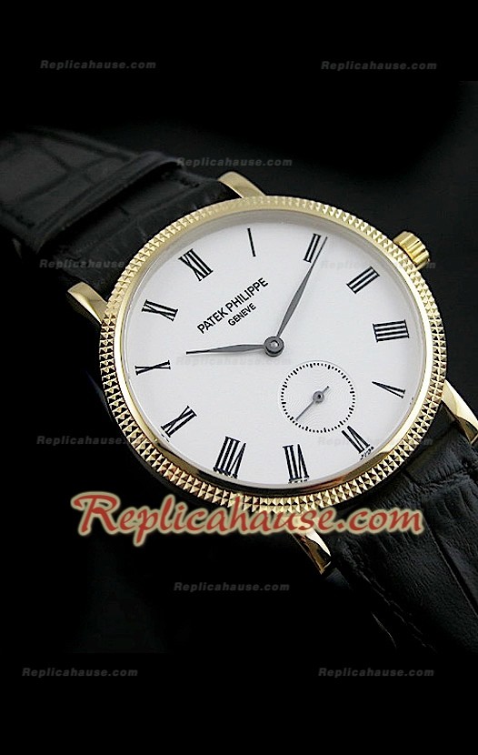 Patek Philippe Calatrava Montre Réplique Japonaise avec Cadran en Or