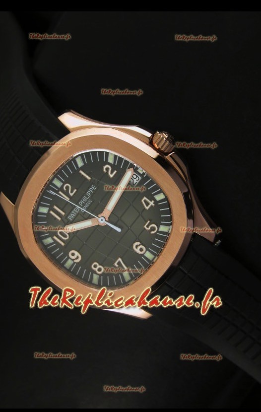 Montre Patek Philippe Aquanaut en or rose avec cadran gris - Réplique miroir 1:1