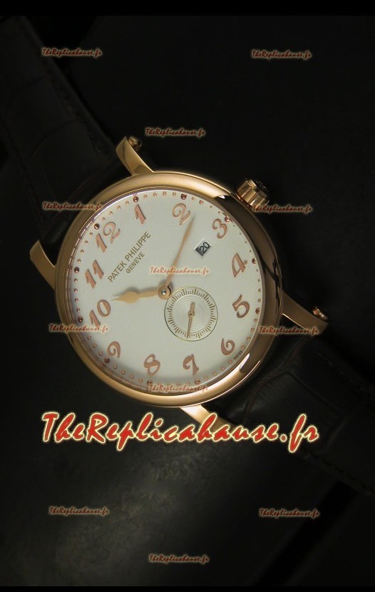 Montre en or rose Patek Philippe Calatrava avec mouvement japonais