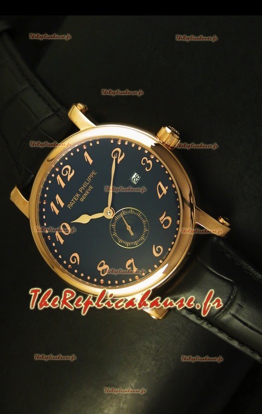 Montre en or rose Patek Philippe Calatrava avec mouvement japonais
