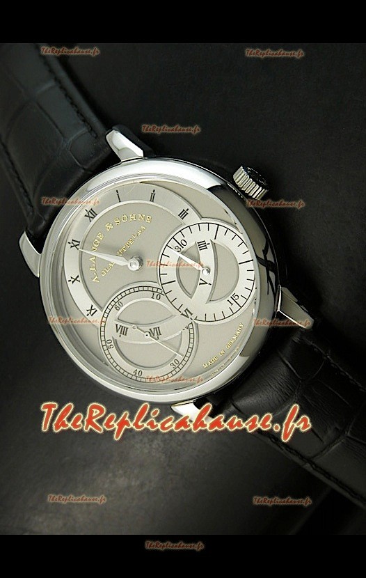 Alange Sohne Double Sous-Cadran Montre Japonaise Bracelet Noir