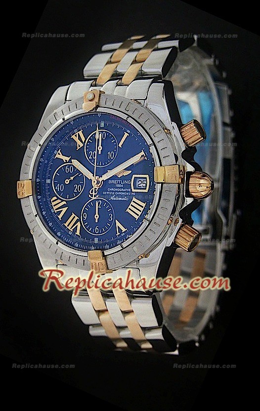 Breitling Chronomat Evolution Two Tone Montre en Bleu Clair