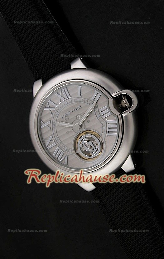 Ballon De Cartier Tourbillon Japanese Montre avec Boîtier en Acier