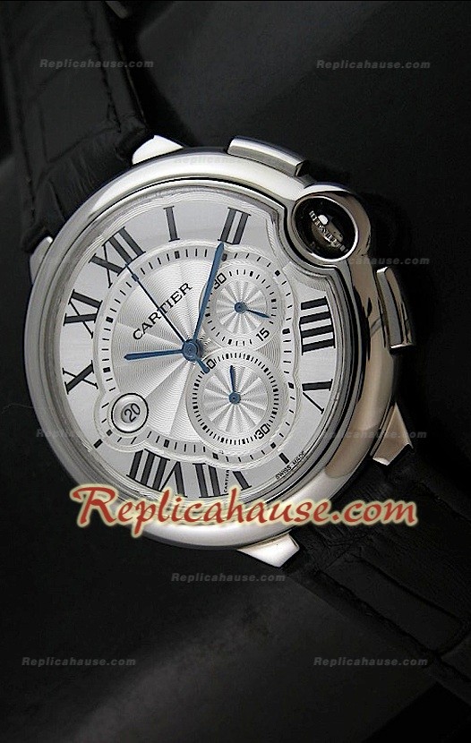 Ballon De Cartier Swiss Replica Montre - Automatique 42 mm avec Cadran Blanc
