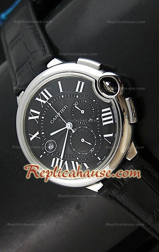 Ballon De Cartier Swiss Replica Montre - Automatique 42 mm avec Cadran Noir