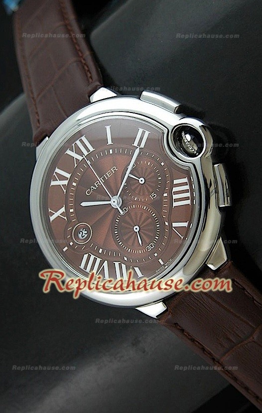 Ballon De Cartier Swiss Replica Montre - Automatique 42 mm avec Cadran Marron