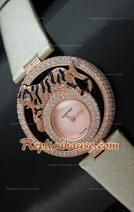 Le Cirque Animalier de Cartier Swiss Replica Montre avec Authentique Cristaux de Swarovski