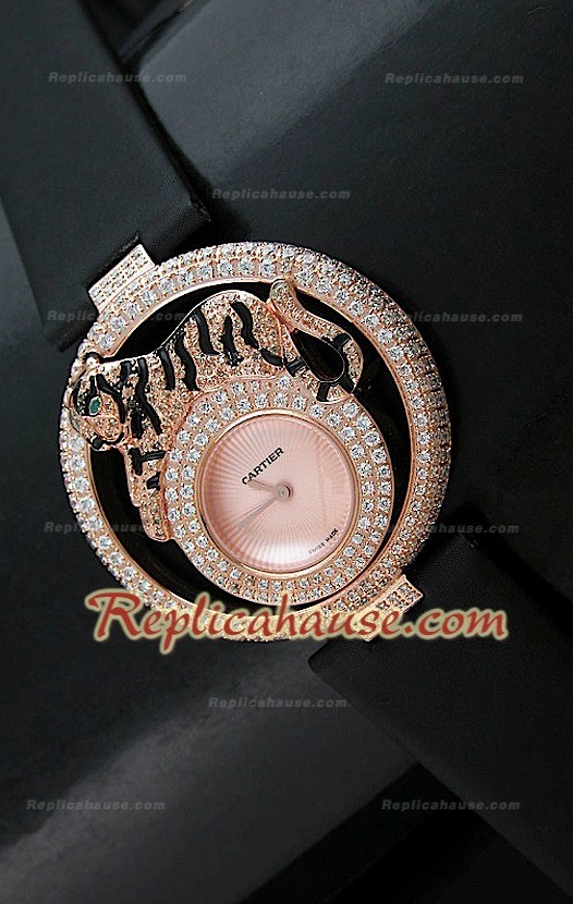 Le Cirque Animalier de Cartier Swiss Replica Montre avec Authentique Cristaux de Swarovski