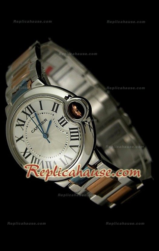 Ballon De Cartier Swiss Replica Montre - Montre Bicolore Taille Moyenne - 38 mm