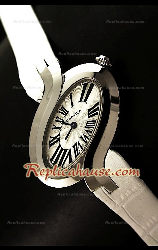 Delices De Cartier Femmes Replica Montre avec Cuir Blanc