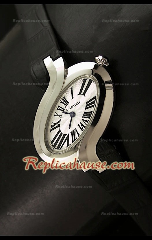 Delices De Cartier Femmes Replica Montre avec Cuir Noir