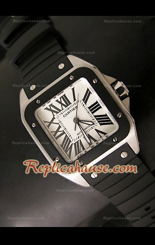 Cartier Santos 100 Swiss Femmes Automatic Montre en Marron - 33 mm