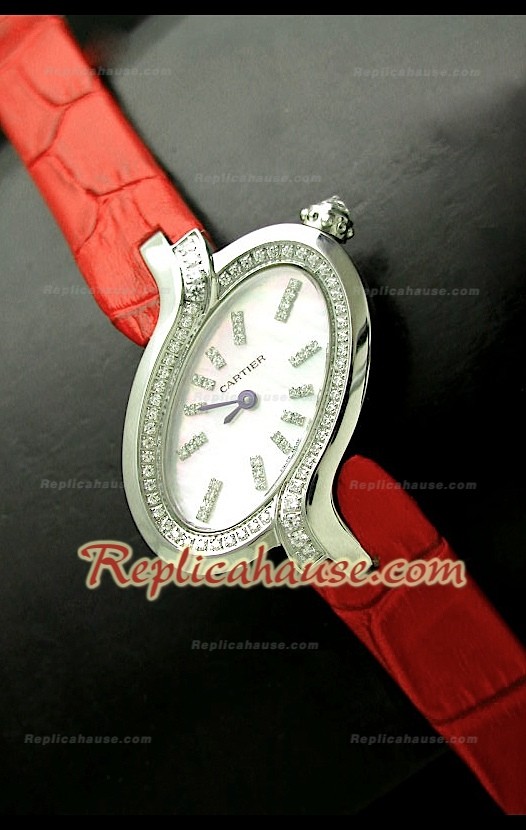 Delices De Cartier Femmes Replica Montre avec Bracelet Rouge