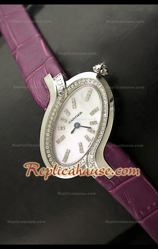 Delices De Cartier Femmes Replica Montre avec Bracelet Rose