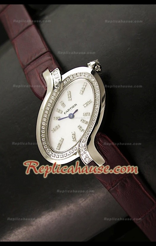 Delices De Cartier Femmes Replica Montre avec Bracelet Marron