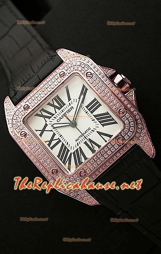 Cartier Santos 100 Montre Femmes Réplique Suisse 38 mm - Réplique à l’Authentique 1 sur 1
