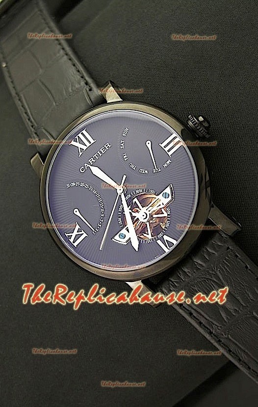 Cartier Calibre Tourbillon Montre Japonaise avec Cadran Noir