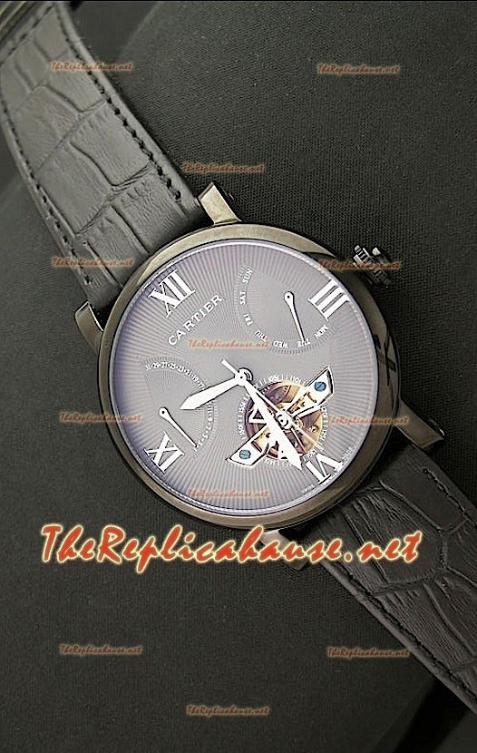 Cartier Calibre Tourbillon Montre Japonaise avec Cadran Gris