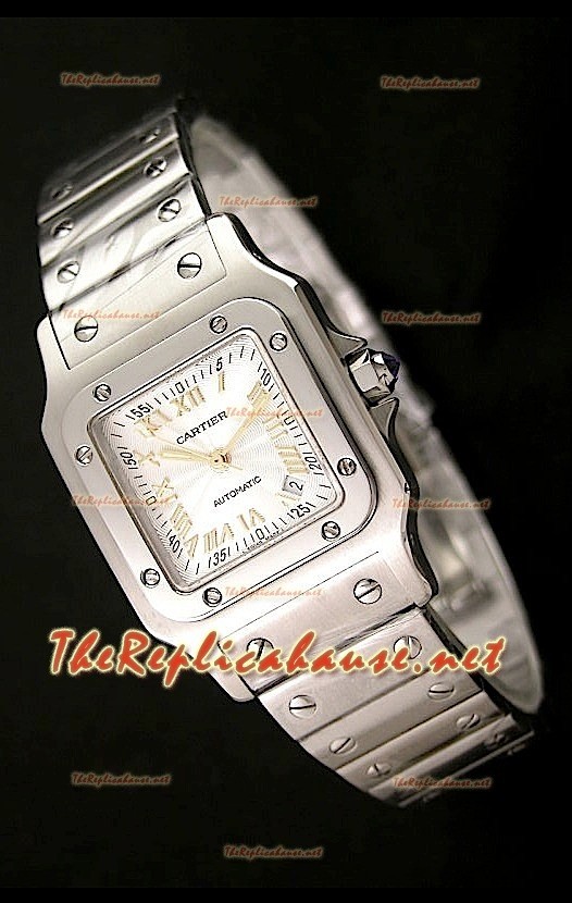 Cartier Santos Montre Femmes Réplique Suisse 29 mm - Chiffres des Heures en Or