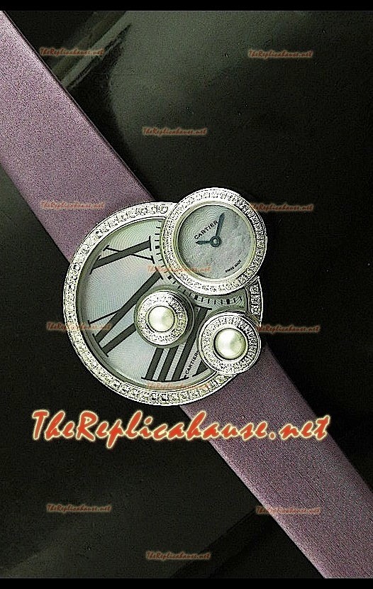 Perles de Cartier Swiss Femmes Montre en Or Rose