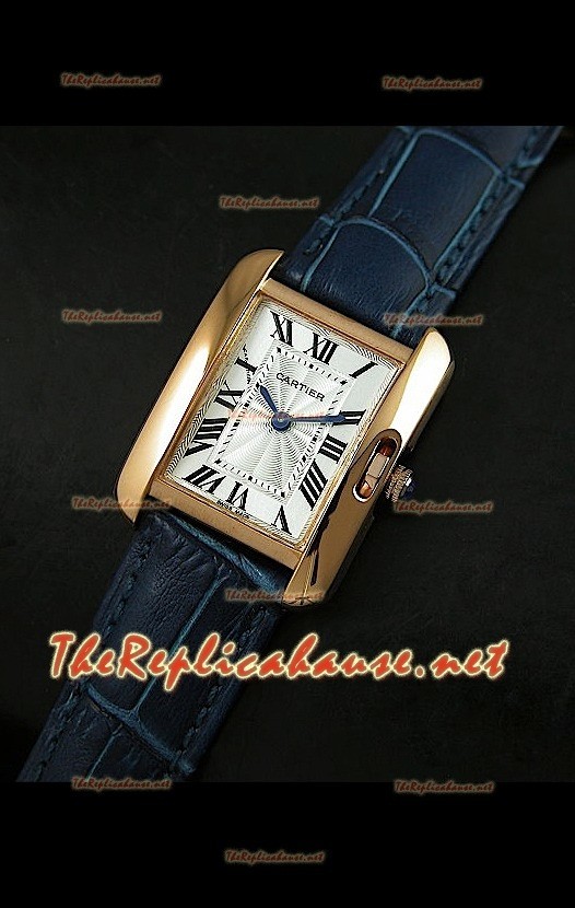 Cartier Tank Francaise Montre Femmes Bracelet Violet Boîtier Or 