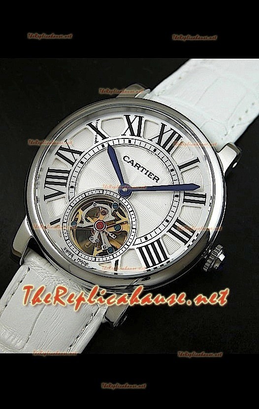 Cartier Calibre Japanese Tourbillon Montre Bracelet Blanc