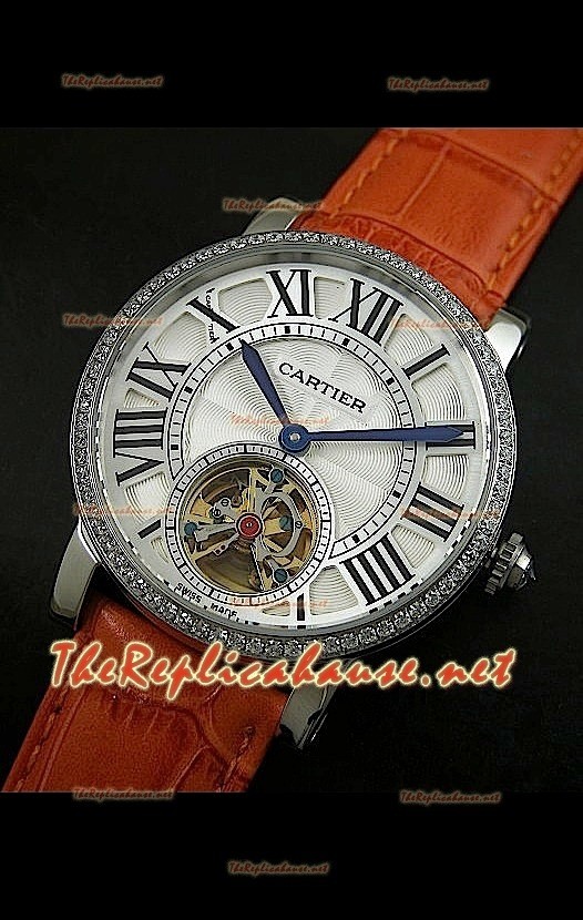 Cartier Calibre Japanese Tourbillon Montre Bracelet Marron Clair
