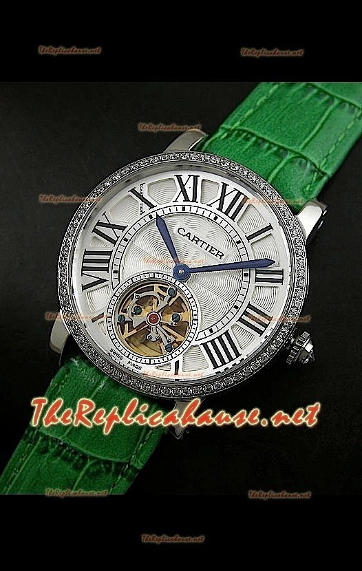 Cartier Calibre Japanese Tourbillon Montre Bracelet Vert