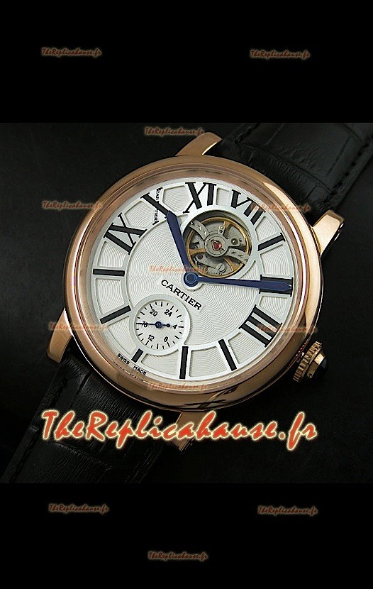 Ballon de Cartier Tourbillon volant Reproduction Montre Japonais - Boitier Or Rose