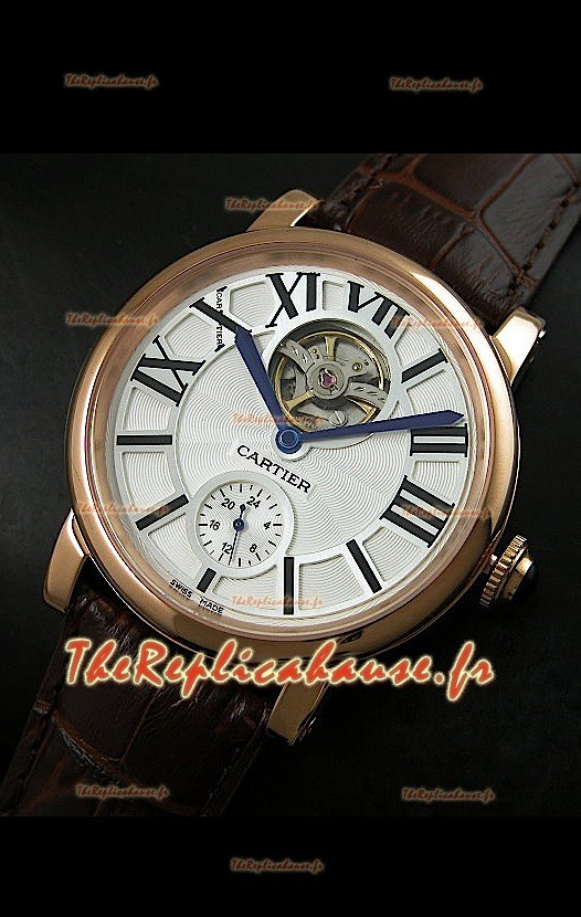 Ballon de Cartier Tourbillon volant Reproduction Montre Japonais - Boitier Or Rose