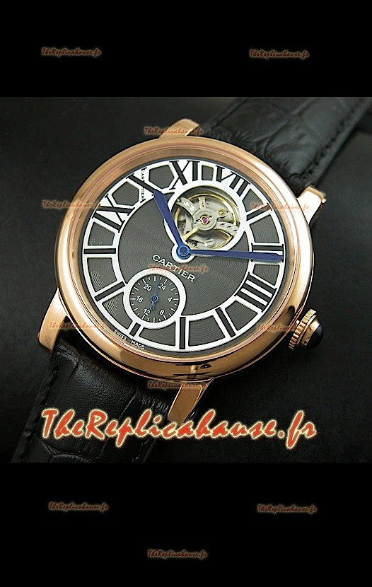 Ballon de Cartier Tourbillon volant Reproduction Montre Japonais - Boitier Or Rose