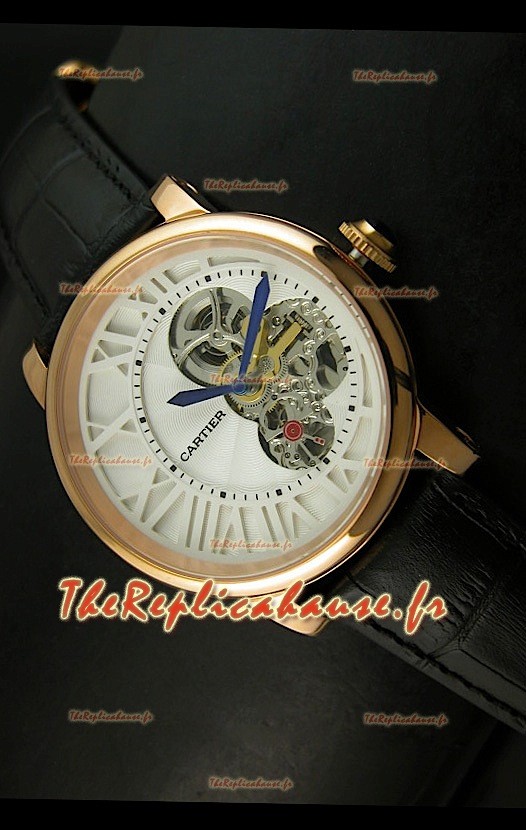 Rotonde De Cartier Cadran Love Reproduction Montre Japonaise - Boitier Or Jaune