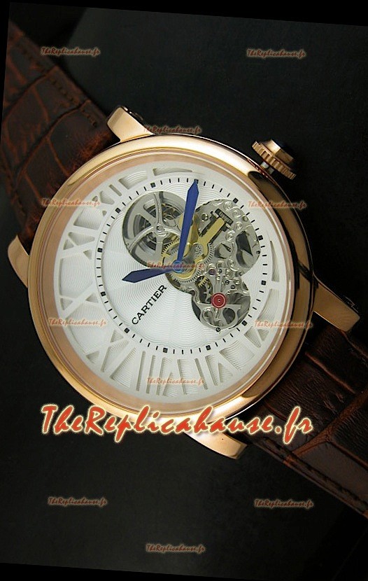 Rotonde De Cartier Cadran Love Reproduction Montre Japonaise - Boitier Or Jaune