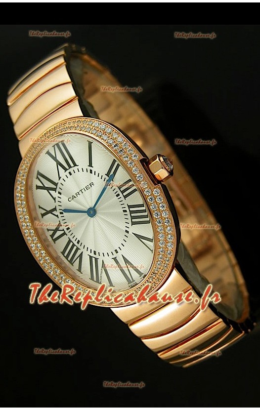 Cartier Baignoire Reproduction Montre Japonaise en Or Jaune/Lunette de Diamants