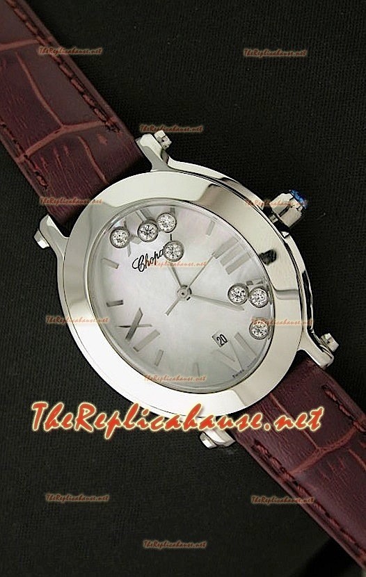 Chopard Happy Sport Femmes Montre Japonaise avec Bracelet en Cuir Marron