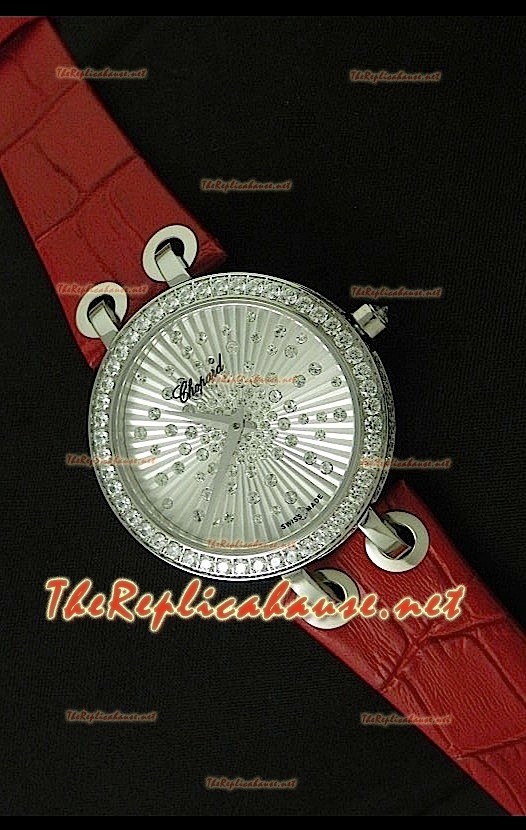 Chopard Xtraveganza Femmes Montre avec Bracelet Marron Boîtier Garnis de Diamants 