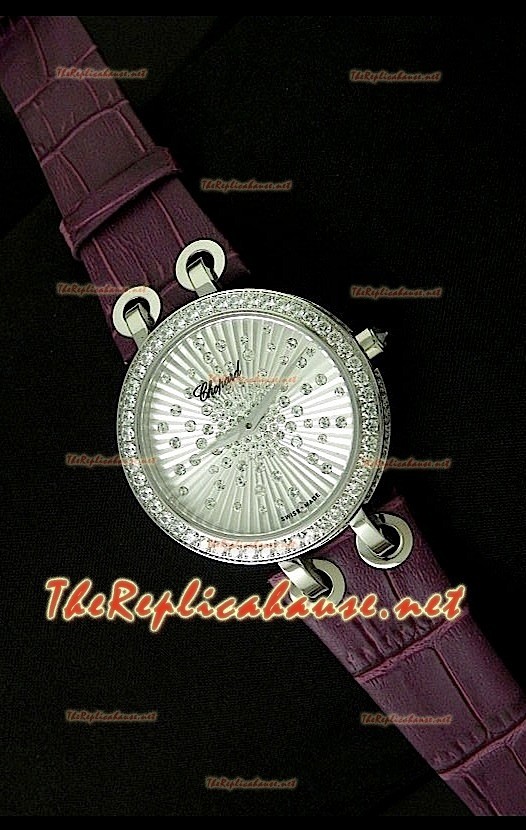Chopard Xtraveganza Femmes Montre avec Bracelet Violet Boîtier Garnis de Diamants 