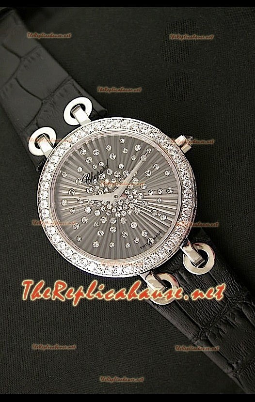 Chopard Xtraveganza Femmes Montre avec Bracelet Noir Boîtier Garnis de Diamants
