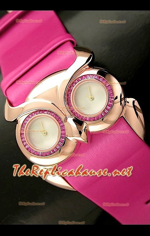 Chopard Animal World Femmes Owl Montre avec Cadran Noir Or Rose