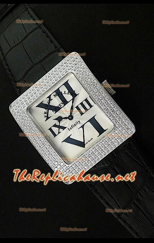 Franck Muller Infinity Femmes Replica Montre avec Lunettes de Diamants