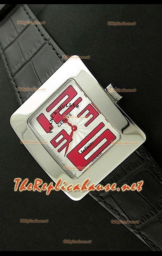Franck Muller Infinity Femmes Replica Montre avec Chiffres Arabes en Rouge