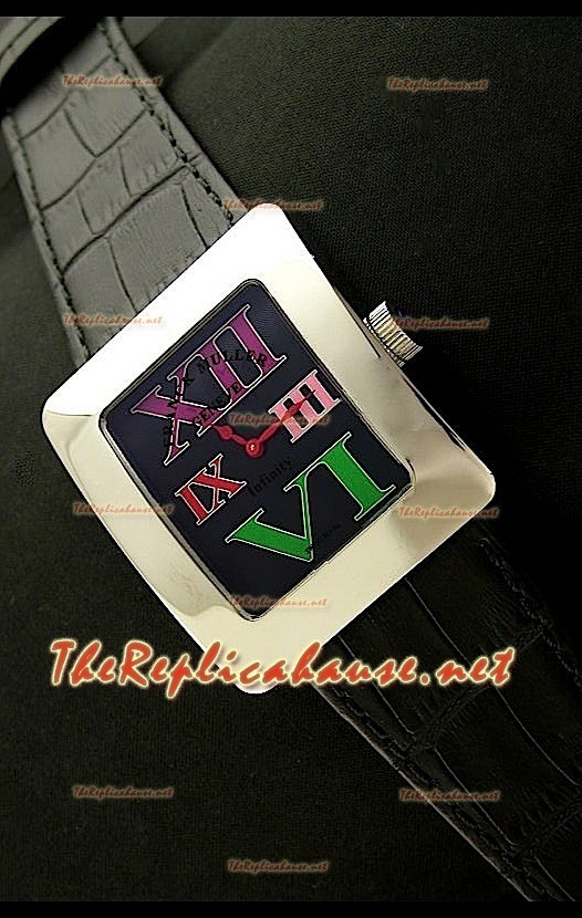 Franck Muller Infinity Femmes Replica Montre avec Chiffres Romains en Couleur