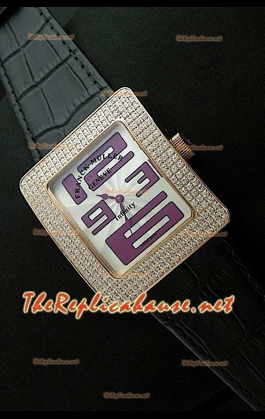 Franck Muller Infinity Femmes Replica Montre en Or Rose Heure en Chiffres Arabes